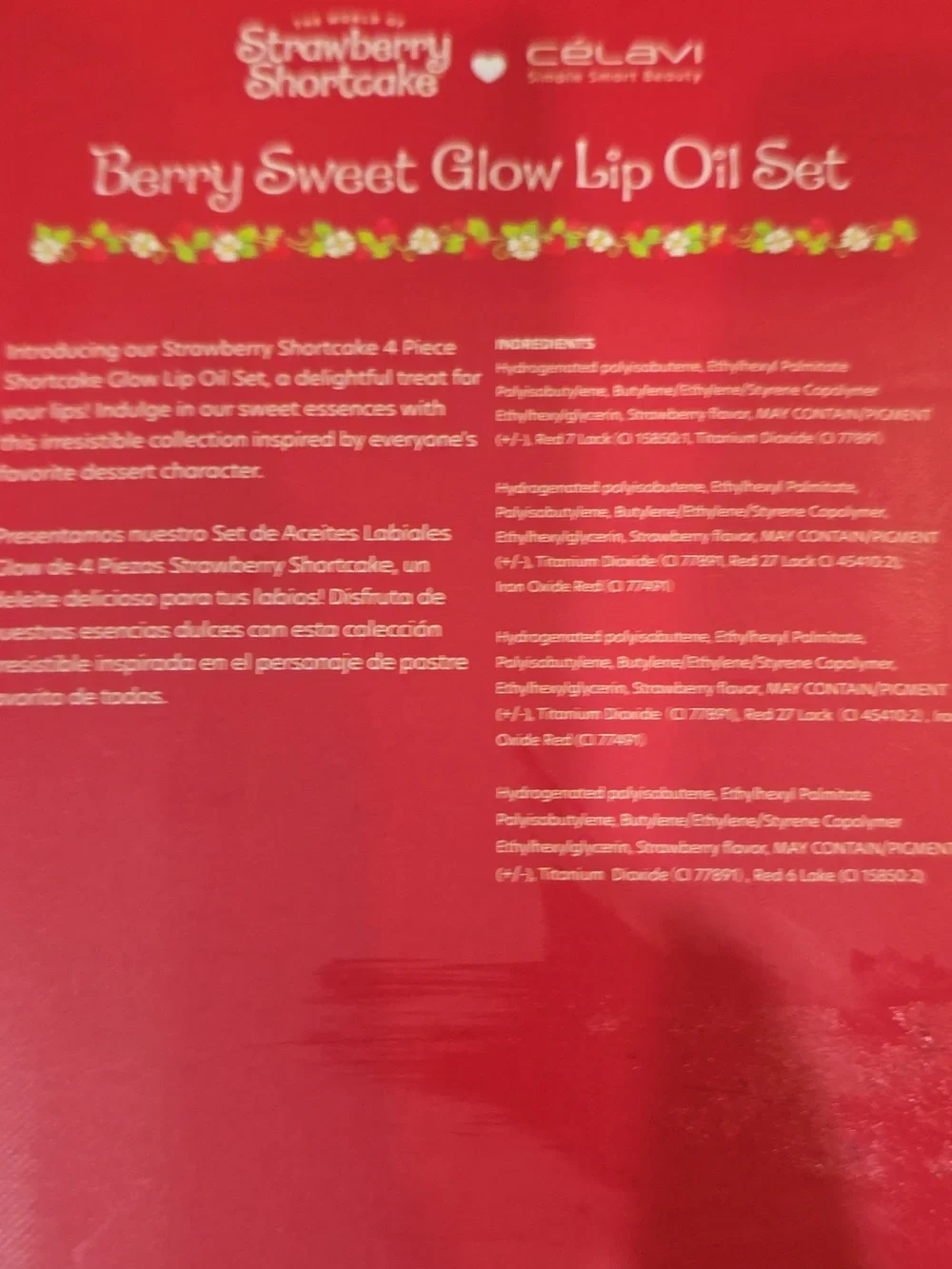 Celavi X Strawberry Shortcake Berry Sweet Glow Lip Oil Set